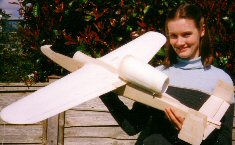 EDF RC model airplane and pretty girl  