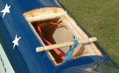 electric RC model airplane battery hatch