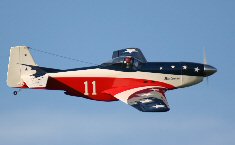 Hangar 9 Mustang in flight