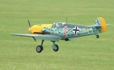 RC electric Me109 on approach to land
