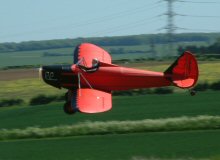 Fly Baby electric RC model in flight